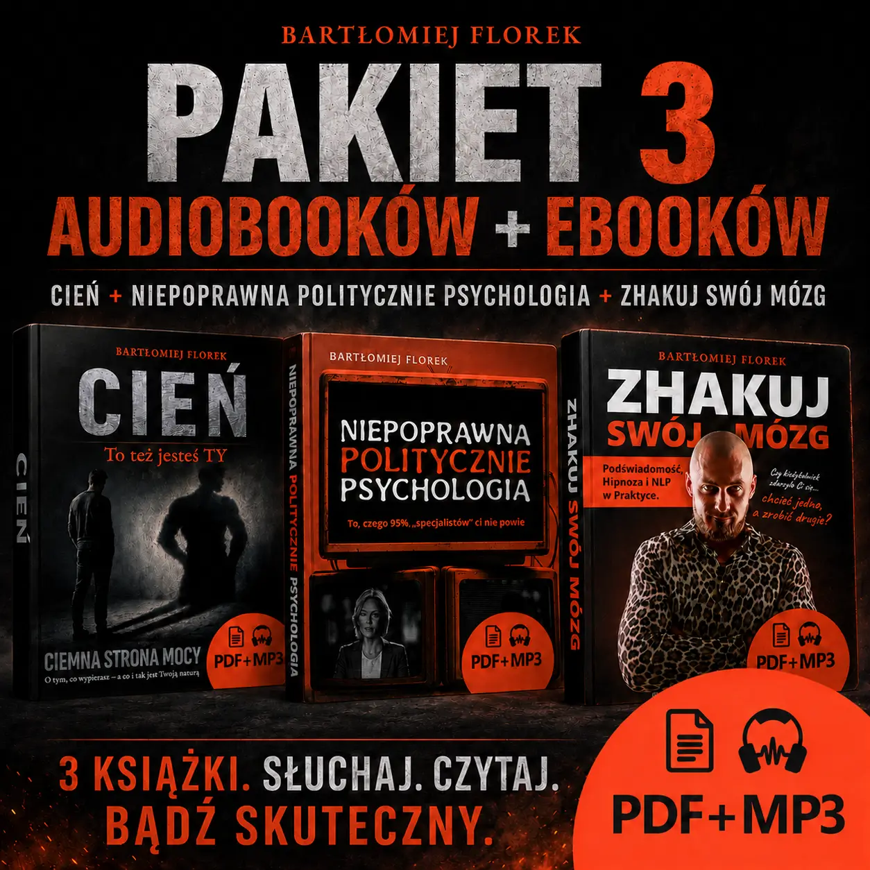 Cień + Niepoprawna Politycznie Psychologia + Zhakuj Swój Mózg - Audiobook+Ebook
